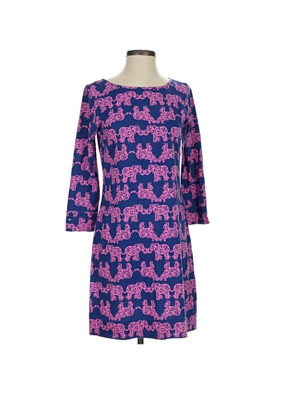 Lilly Pulitzer Marlowe Dress Size S Elephant Pink Blue